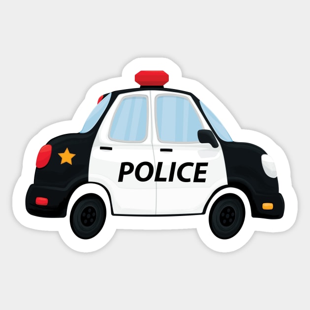 Cute Police Car Design Cute Police Car Sticker TeePublic
